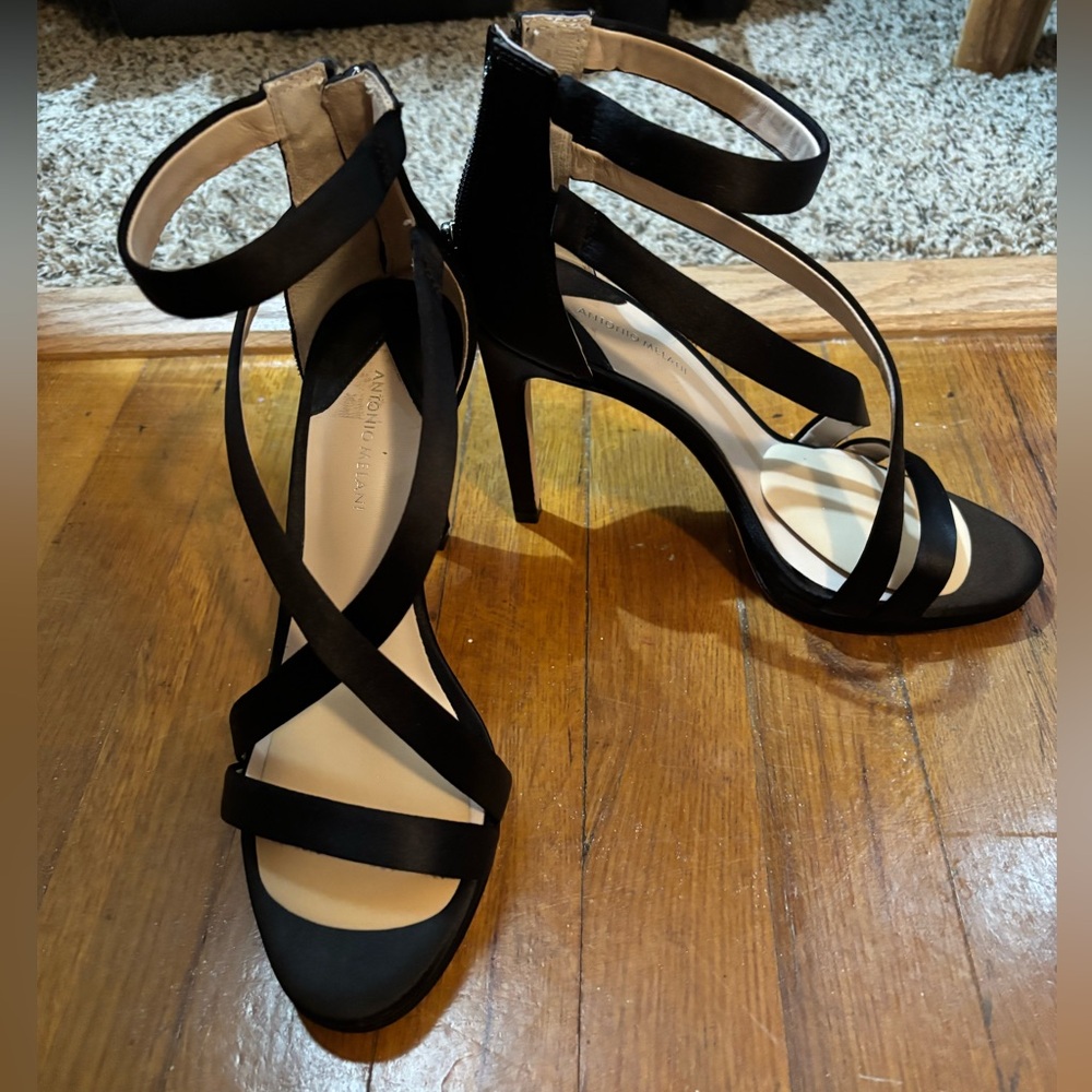 ANTONIO MELANI Black Strappy Heels